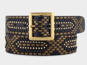 Amsterdam Heritage Daya Studded Leather Belt - Black - Image 3