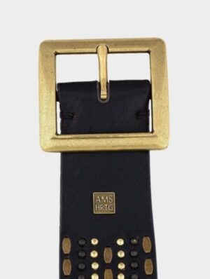 Amsterdam Heritage Daya Studded Leather Belt - Black - Image 5