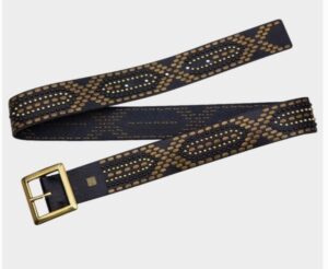 Amsterdam Heritage Daya Studded Leather Belt - Black - Image 4