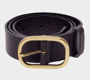 Amsterdam Heritage Marin Gold Oval Belt - Black - Image 3