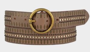 Amsterdam Heritage Soraya Gold Circle Belt - Taupe - Image 2