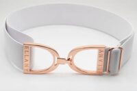 Ellany White 1.5" Rose Gold Stirrup Belt