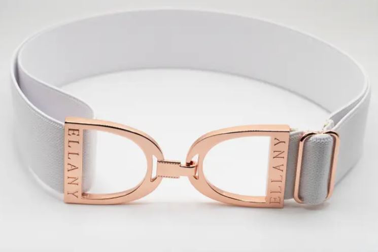 Ellany White 1.5" Rose Gold Stirrup Belt
