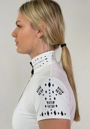 70degrees Fountainebleau Sun Shirt/Polo Short Sleeve - White/Black - Image 2