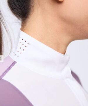 70degrees Bib Long Sleeve Show Shirt - Lavender / White - Image 2