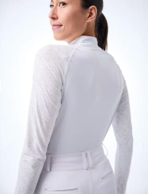70degrees Mesh & Lace Sport Mock  - White - Image 2
