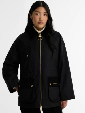 Barbour Treeton Wax Jacket - Black - Image 2