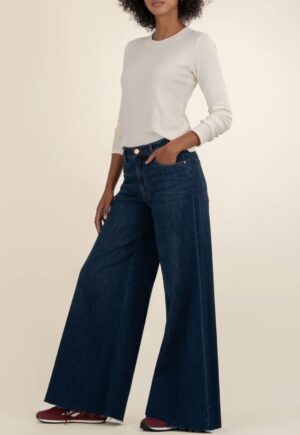 KUT Blake Hi Rise Super Wide Jeans - Dark Wash - Image 2