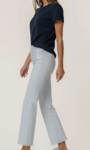 KUT Kelsey High Rise Ankle Flare Jeans - Optic White - Image 2
