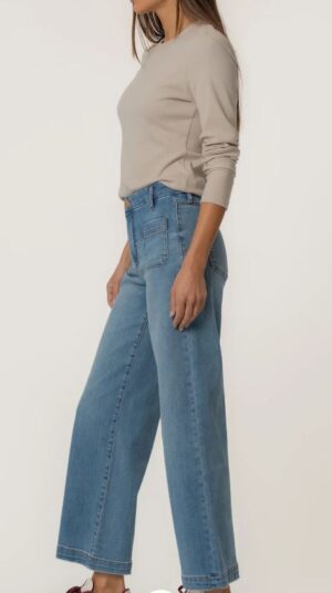 KUT Meg High Rise Wide Leg - Totally With Medium Wash Base - Image 2