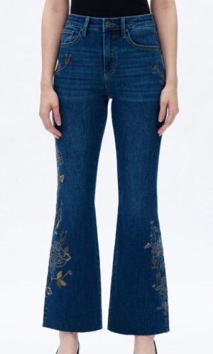 Bayeas Embroidered High Rise Flare Leg - Muted Flowers - Image 2
