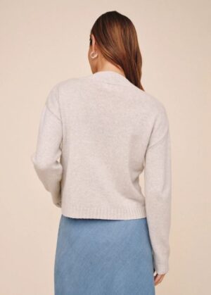 Bella Dahl V-Neck Sweater - Heather Mist - Image 3