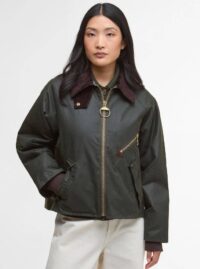 Barbour Arlene Waxed Jacket - Fern / Ancient Tartan
