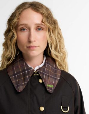 Barbour Icons Tartan Collar Spey Waxed Jacket - Rustic / Muted - Image 3