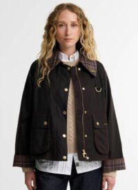 Barbour Icons Tartan Collar Spey Waxed Jacket - Rustic / Muted