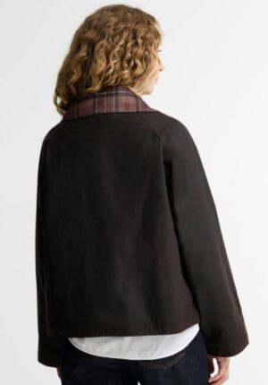 Barbour Icons Tartan Collar Spey Waxed Jacket - Rustic / Muted - Image 2